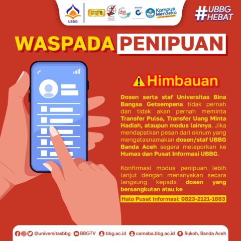 Waspada Penipuan Mengatasnamakan Dosen Dan Staf UBBG Biro Teknologi